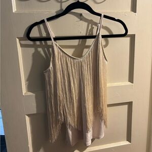 Elegant Cream Fringe Top